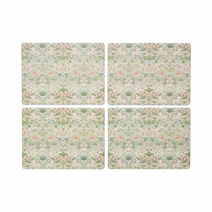 スポード ウィリアムモリス プレイスマット40x30cm 4枚セット イチゴ泥棒パステル X0010649223