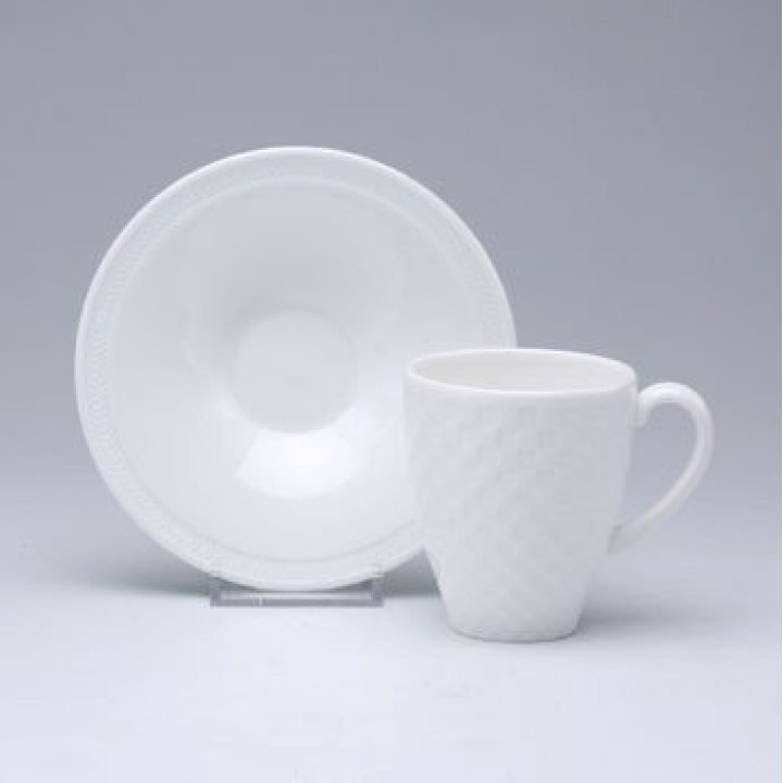 【店舗取り寄せ商品】ウェッジウッド ナイト&デイ エスプレッソカップ&ソーサー ホワイトチェック/ヘリンボーン
