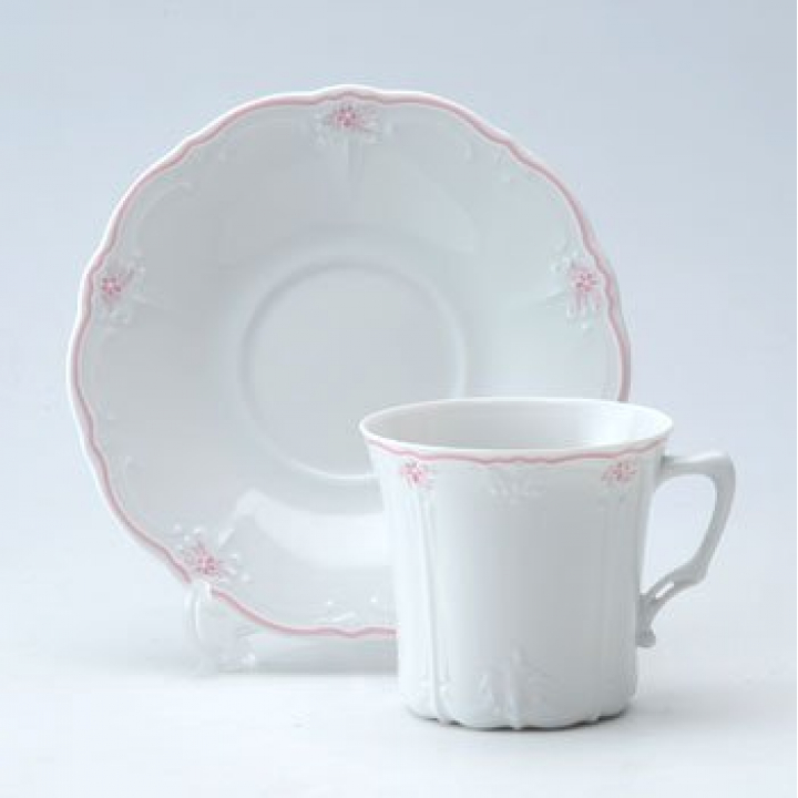【倉庫取り寄せ商品】フッチェンロイター エステールピンク コーヒーカップ&ソーサー