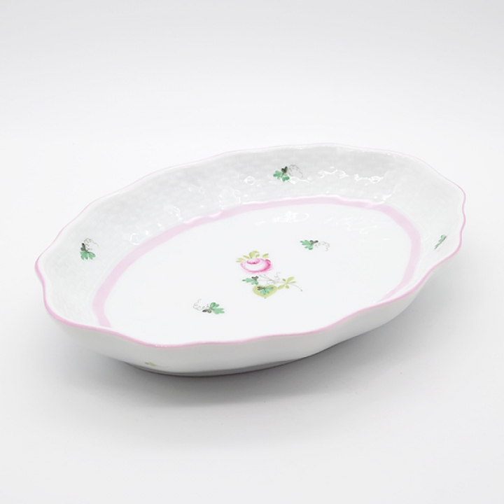 【倉庫取り寄せ商品】ヘレンド ウィーンの薔薇ピンク ファーンディッシュ VRH-X4-1215-0-00