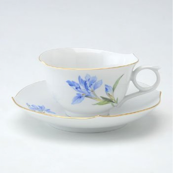 【倉庫取り寄せ商品】マイセン フラワー ティーカップ&ソーサー 039210-28633Iris