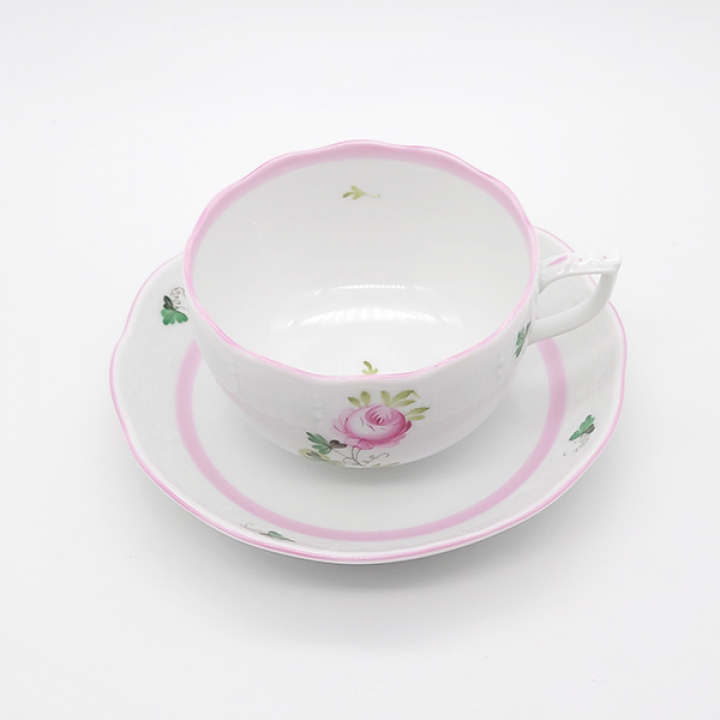 ヘレンド ウィーンの薔薇ピンク ティーカップ＆ソーサー VRH-X4-0724-0-00