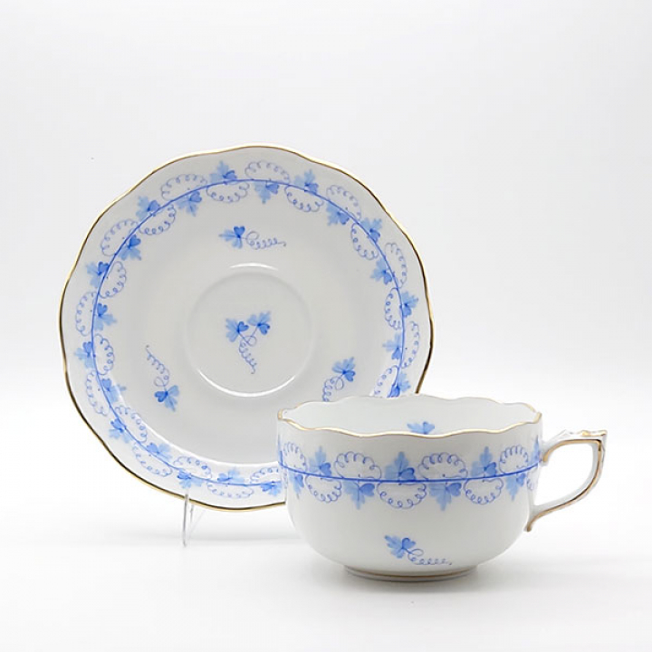 【店舗取り寄せ商品】ヘレンド パセリブルー ティーカップ&ソーサー PEB-0724-0-00
