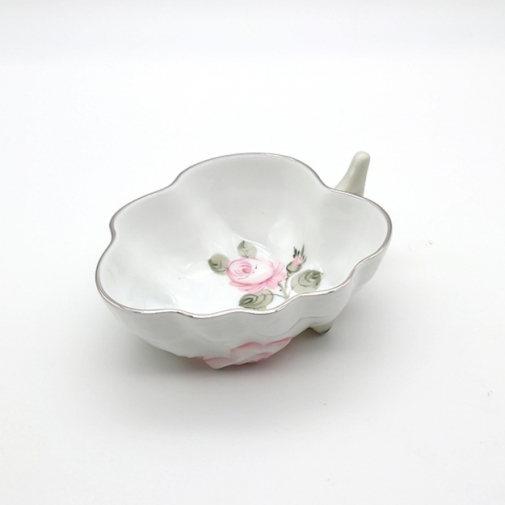 【倉庫取り寄せ商品】ヘレンド ウィーンの薔薇・プラチナ オープンシュガー葉型 VGR-PT-0492-0-00