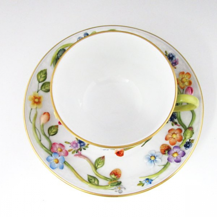 【店舗取り寄せ商品】ヘレンド フラワーアプリケーション ティーフォーツー CD-Teaset for 2