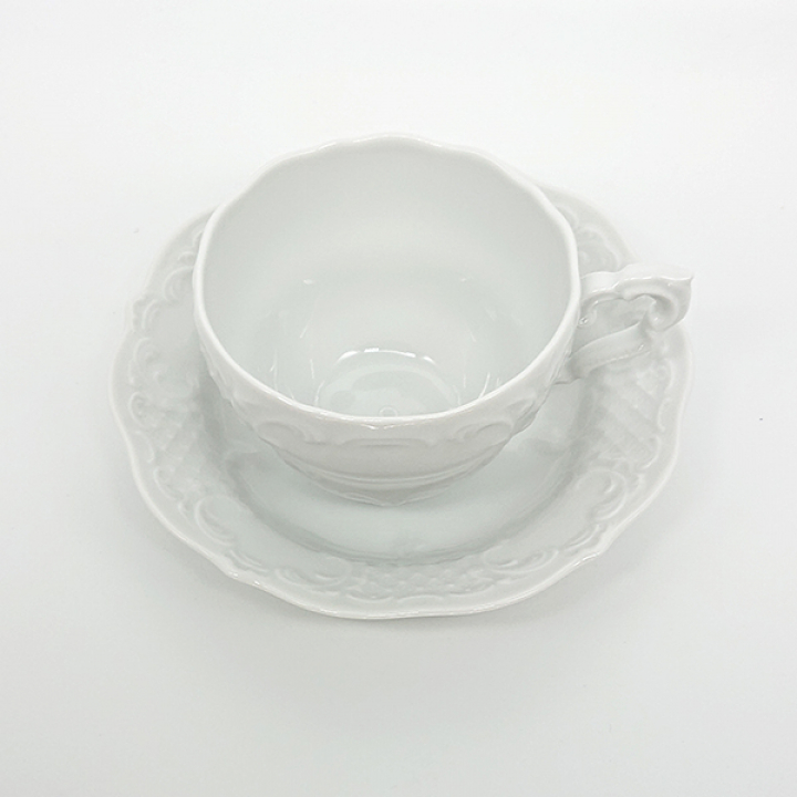 【倉庫取り寄せ商品】リンドナー プレインホワイト コーヒーカップ&ソーサー
