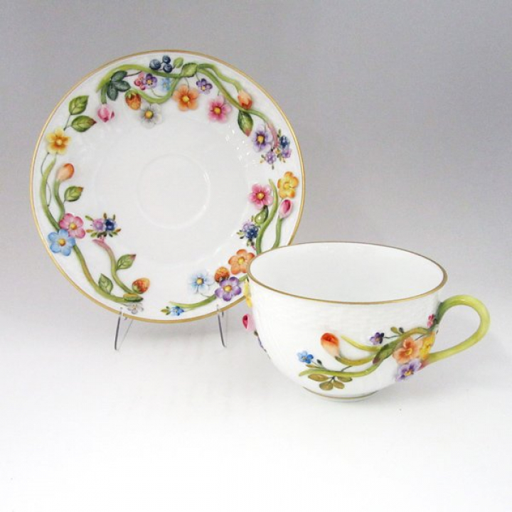 【店舗取り寄せ商品】ヘレンド フラワーアプリケーション ティーフォーツー CD-Teaset for 2
