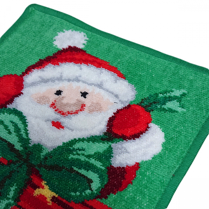 【倉庫取り寄せ商品】フェイラー ウォッシュタオル クリスマス サンタ グリーン 25x25cm