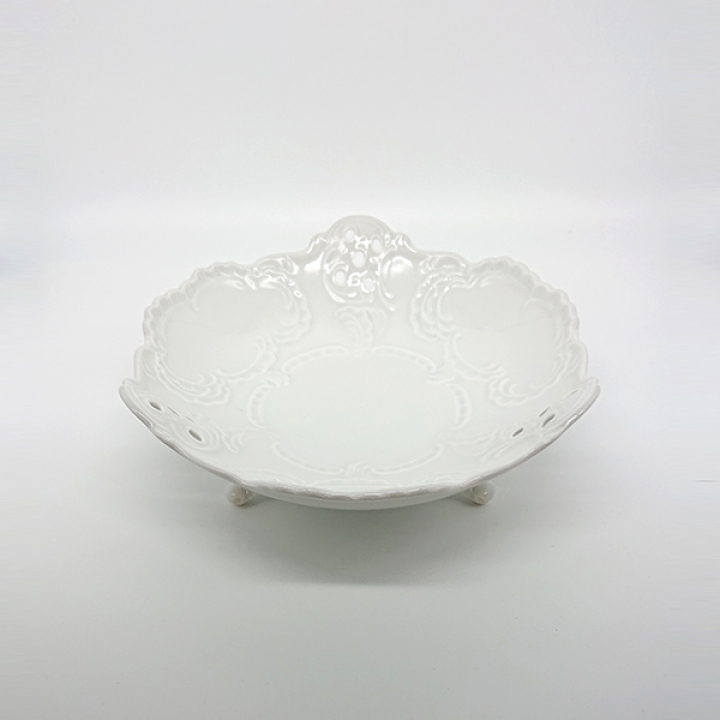 【倉庫取り寄せ商品】リンドナー プレインホワイト ボール（レース）足付20cm 23439