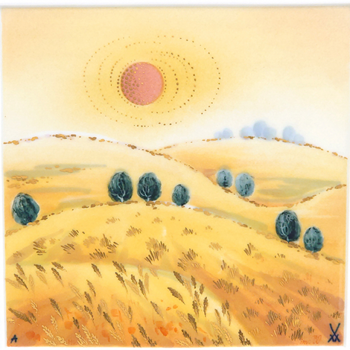 【納期:最長1年】マイセン 陶板（プラーク） 四季シリーズ 26x26cm 夏 933015-9m113