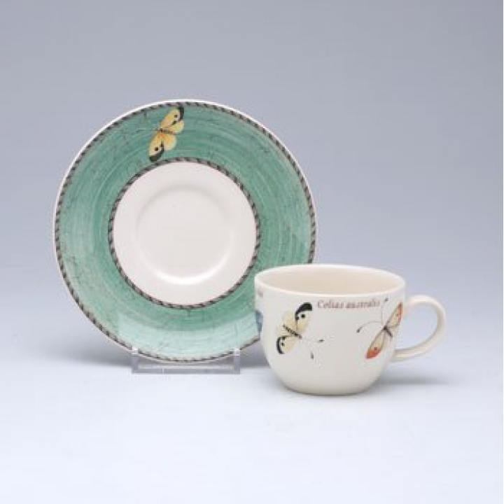 【倉庫取り寄せ商品】ウェッジウッド サラズガーデン コーヒーカップ&ソーサー（グリーン）