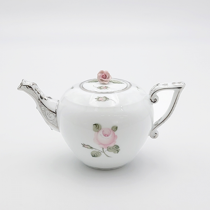 【納期:最長1年】ヘレンド ウィーンの薔薇・プラチナ ティーポット350cc VGR-PT-0608-0-09