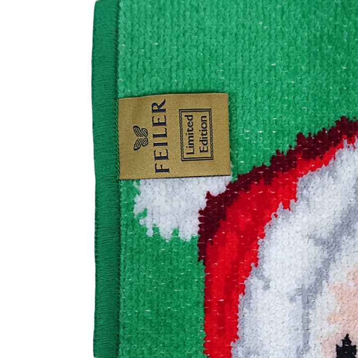 【倉庫取り寄せ商品】フェイラー ウォッシュタオル クリスマス サンタ グリーン 25x25cm