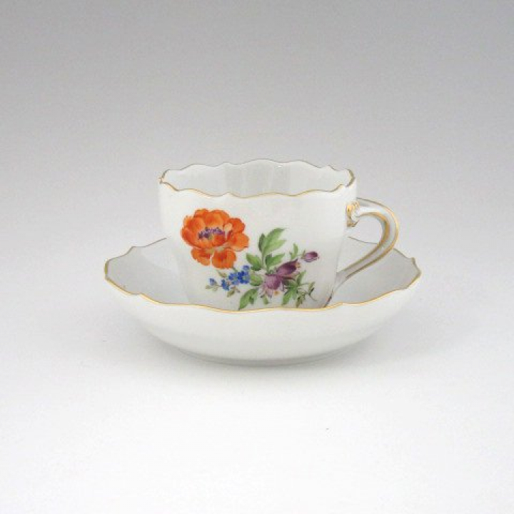 【店舗取り寄せ商品】マイセン 三つ花 モカカップ＆ソーサー 060110-00580