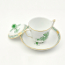 【店舗取り寄せ商品】ヘレンド アポニーグリーン スープカップ&ソーサー（蓋付） AV-0715-0-09